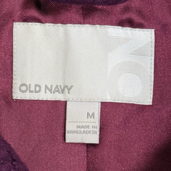Old Navy Y2K Purple Peacoat Womens Medium Bell Sleeves Pockets Wool Blend Lined - Picture 2 of 10